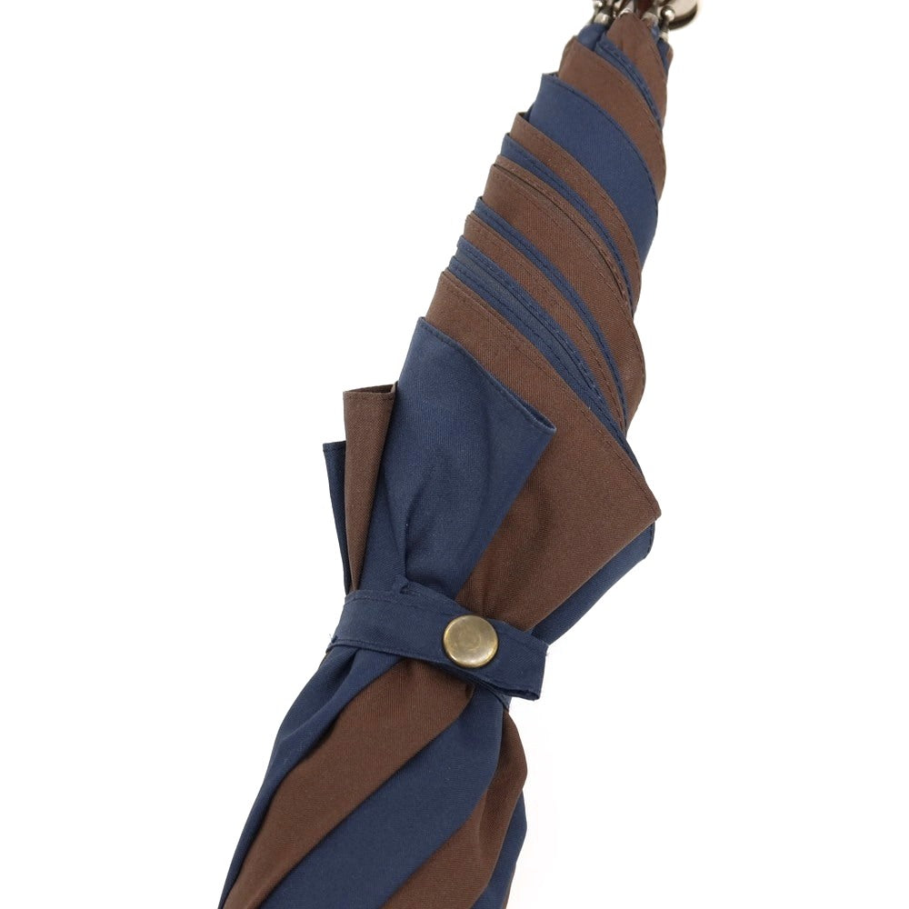 【中古】その他ブランド Brand ツートーンカラー ウッドハンドル 傘 ネイビーxブラウン【 状態ランクB 】【 メンズ 】