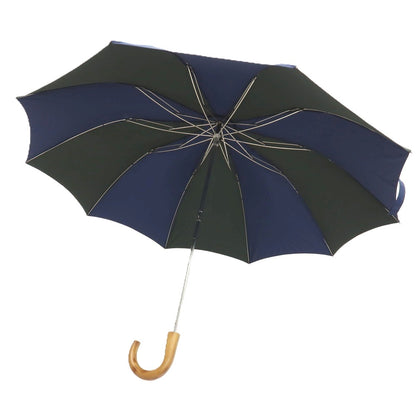 【中古】フォックス アンブレラズ FOX UMBRELLAS ツートーンカラー ウッドハンドル 折り畳み傘 ネイビーxグリーン【 状態ランクB 】【 メンズ 】