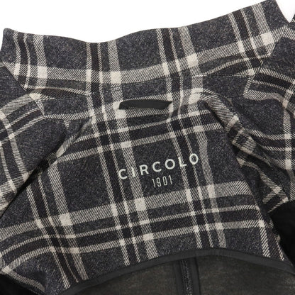 【中古】チルコロ1901 CIRCOLO 1901 コットン ジャージー チェック 転写プリント 裏起毛 2B カジュアルジャケット チャコールグレーxホワイト【サイズ42】【 状態ランクC 】【 メンズ 】