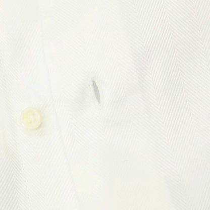 【中古】アザブテーラー azabu tailor コットン ヘリンボーン セミワイドカラー ドレスシャツ ホワイト【サイズ表記なし（S位）】【 状態ランクB 】【 メンズ 】