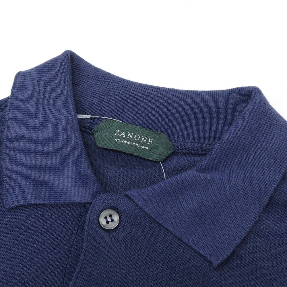 【中古】ザノーネ ZANONE アイスピケコットン 半袖ポロシャツ ネイビー【サイズ42】【 状態ランクB 】【 メンズ 】