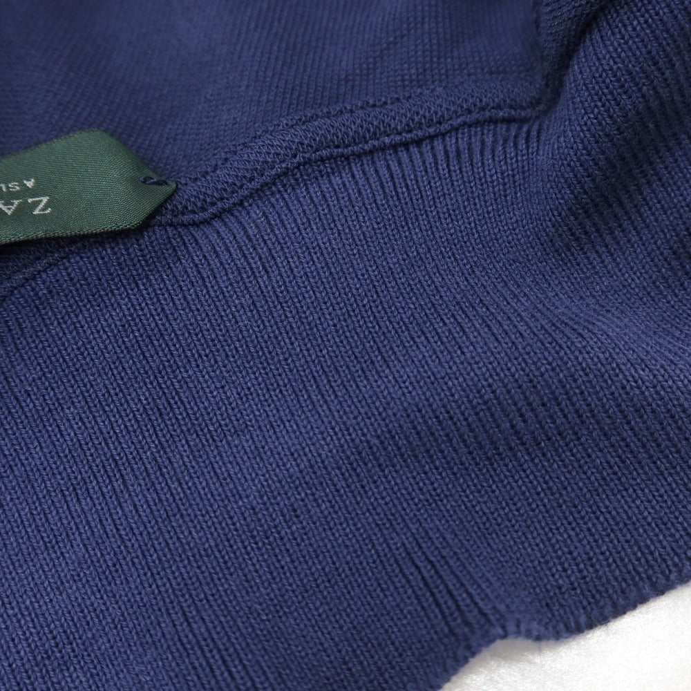 【中古】ザノーネ ZANONE アイスピケコットン 半袖ポロシャツ ネイビー【サイズ42】【 状態ランクB 】【 メンズ 】