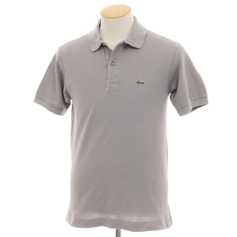 【中古】ラコステ LACOSTE コットン 鹿の子 半袖ポロシャツ グレー系【サイズ2】【 状態ランクC 】【 メンズ 】