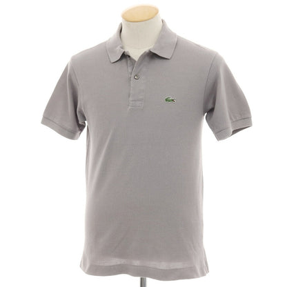 【中古】ラコステ LACOSTE コットン 鹿の子 半袖ポロシャツ グレー系【サイズ2】【 状態ランクC 】【 メンズ 】