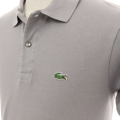 【中古】ラコステ LACOSTE コットン 鹿の子 半袖ポロシャツ グレー系【サイズ2】【 状態ランクC 】【 メンズ 】