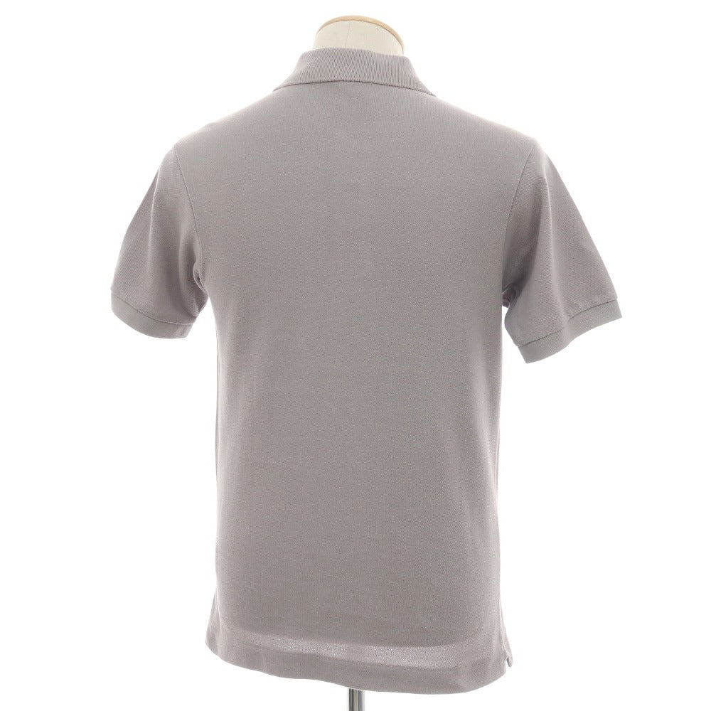 【中古】ラコステ LACOSTE コットン 鹿の子 半袖ポロシャツ グレー系【サイズ2】【 状態ランクC 】【 メンズ 】
