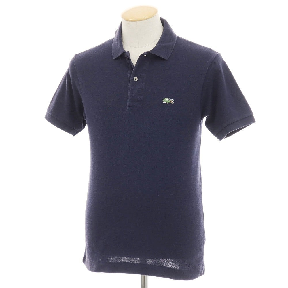 【中古】ラコステ LACOSTE コットン 鹿の子 半袖ポロシャツ ネイビー【サイズ2】【 状態ランクC 】【 メンズ 】