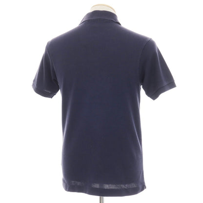 【中古】ラコステ LACOSTE コットン 鹿の子 半袖ポロシャツ ネイビー【サイズ2】【 状態ランクC 】【 メンズ 】