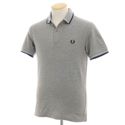 【中古】フレッドペリー FRED PERRY コットン 鹿の子 半袖ポロシャツ グレー【サイズ36】【 状態ランクC 】【 メンズ 】