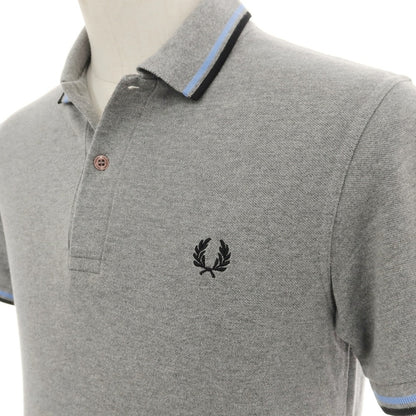 【中古】フレッドペリー FRED PERRY コットン 鹿の子 半袖ポロシャツ グレー【サイズ36】【 状態ランクC 】【 メンズ 】