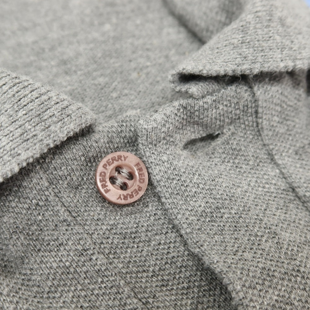 【中古】フレッドペリー FRED PERRY コットン 鹿の子 半袖ポロシャツ グレー【サイズ36】【 状態ランクC 】【 メンズ 】