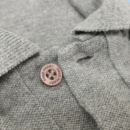 【中古】フレッドペリー FRED PERRY コットン 鹿の子 半袖ポロシャツ グレー【サイズ36】【 状態ランクC 】【 メンズ 】