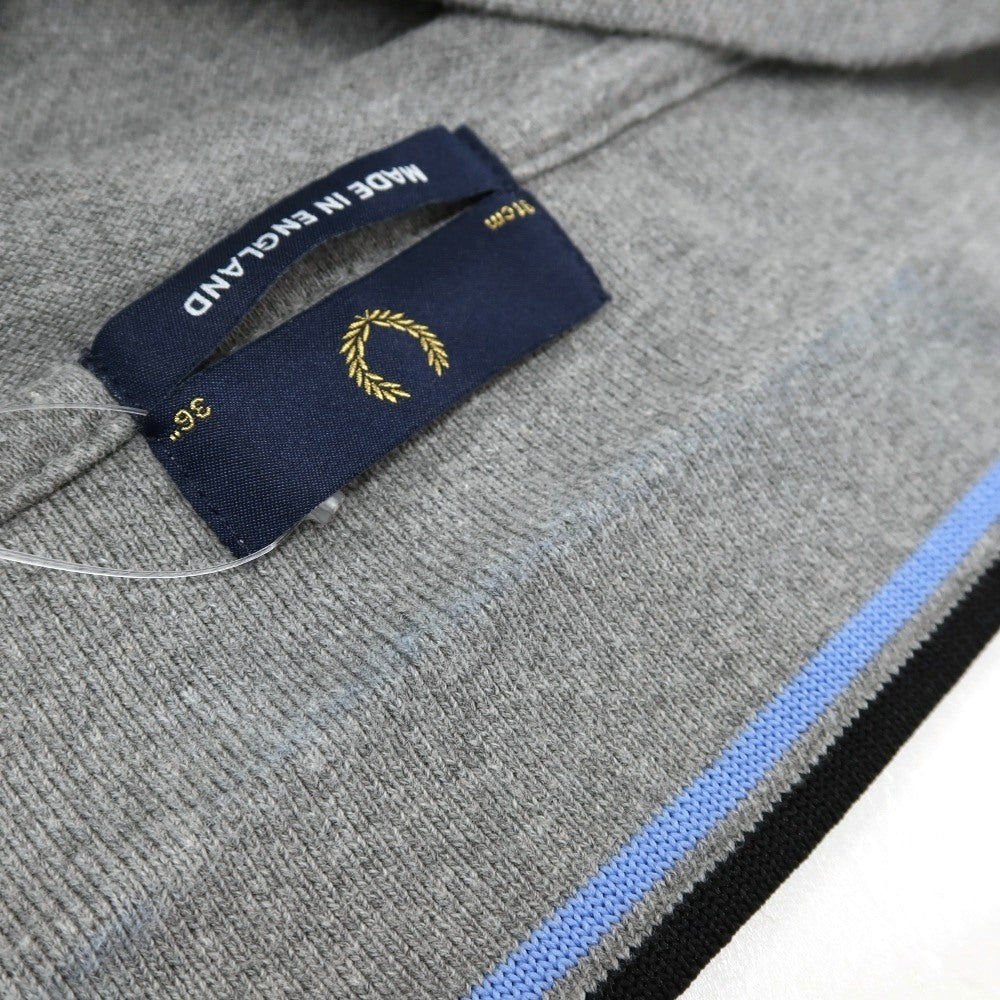 【中古】フレッドペリー FRED PERRY コットン 鹿の子 半袖ポロシャツ グレー【サイズ36】【 状態ランクC 】【 メンズ 】