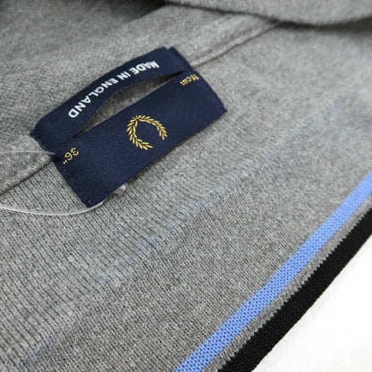 【中古】フレッドペリー FRED PERRY コットン 鹿の子 半袖ポロシャツ グレー【サイズ36】【 状態ランクC 】【 メンズ 】