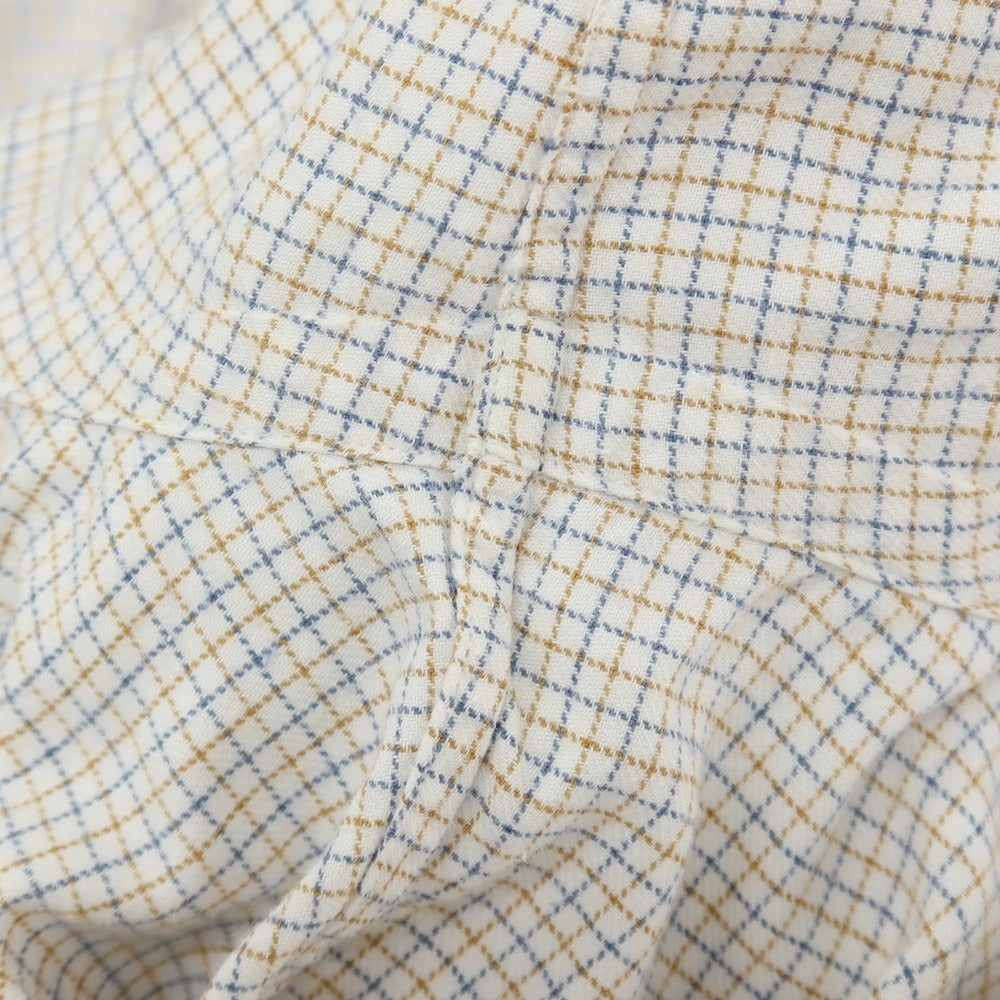 【中古】ビームスエフ BEAMS F コットン チェック セミワイドカラー ドレスシャツ ホワイトxベージュ【サイズ38】【 状態ランクC 】【 メンズ 】