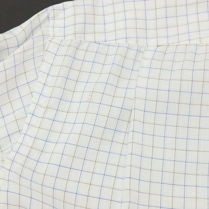 【中古】ビームスエフ BEAMS F コットン チェック セミワイドカラー ドレスシャツ ホワイトxブルー【サイズ38】【 状態ランクC 】【 メンズ 】