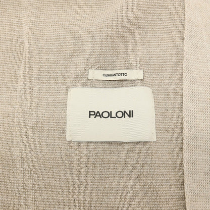 【中古】パオローニ PAOLONI ウールアクリル ダブル4B ニットジャケット ベージュ【サイズ48】【 状態ランクA 】【 メンズ 】