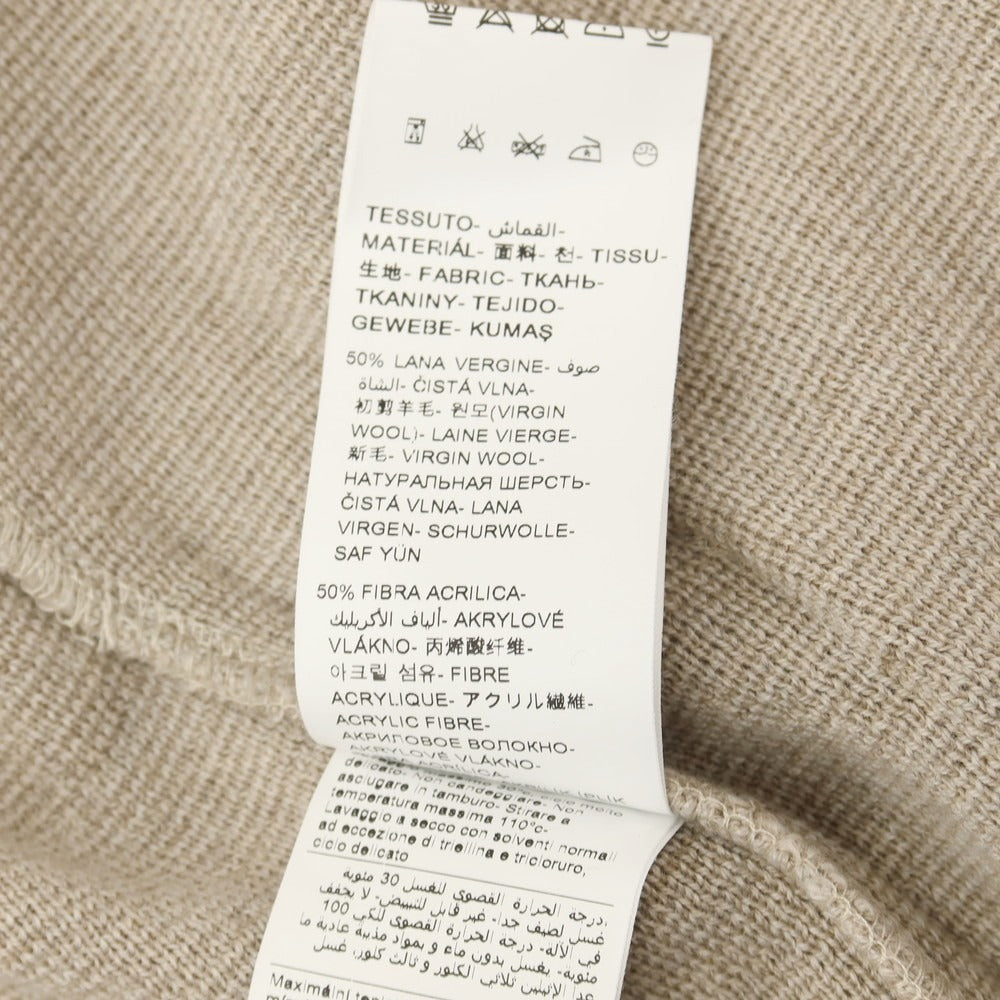 【中古】パオローニ PAOLONI ウールアクリル ダブル4B ニットジャケット ベージュ【サイズ48】【 状態ランクA 】【 メンズ 】