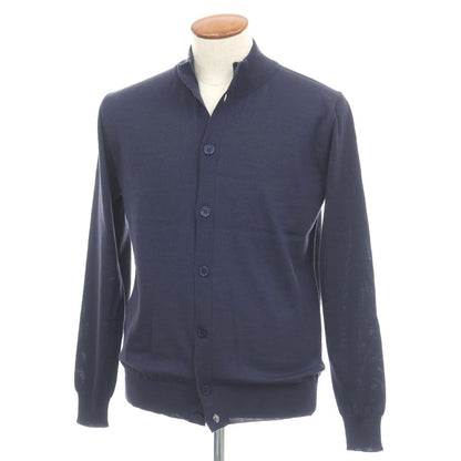 【中古】アレッサンドロルッピ Alessandro Luppi ウール スタンドカラー カーディガン ネイビー【サイズ48】【 状態ランクB 】【 メンズ 】