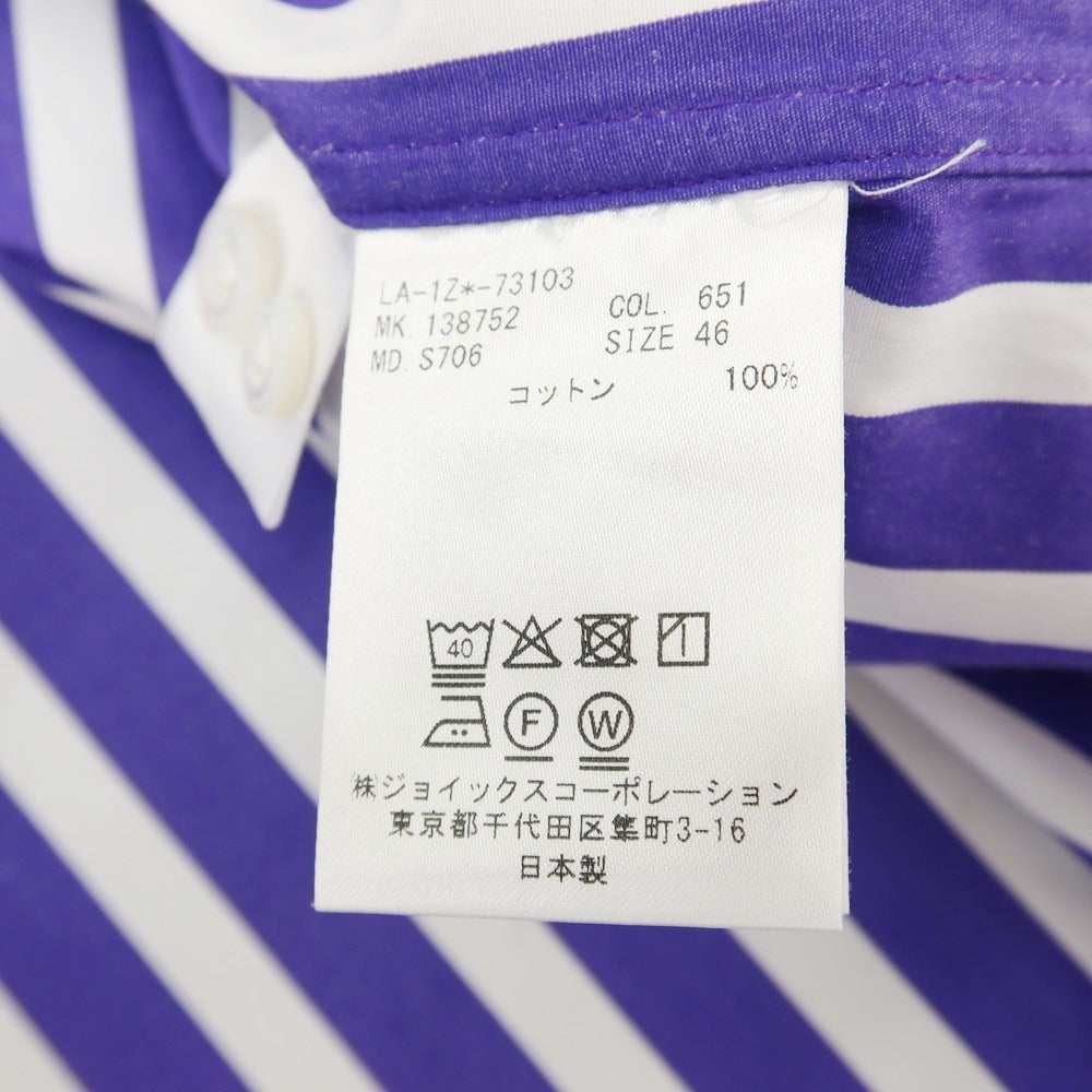 【中古】ランバンコレクション LANVIN COLLECTION コットン ストライプ レギュラーカラー カジュアルシャツ パープルxホワイト【サイズ46】【 状態ランクB 】【 メンズ 】