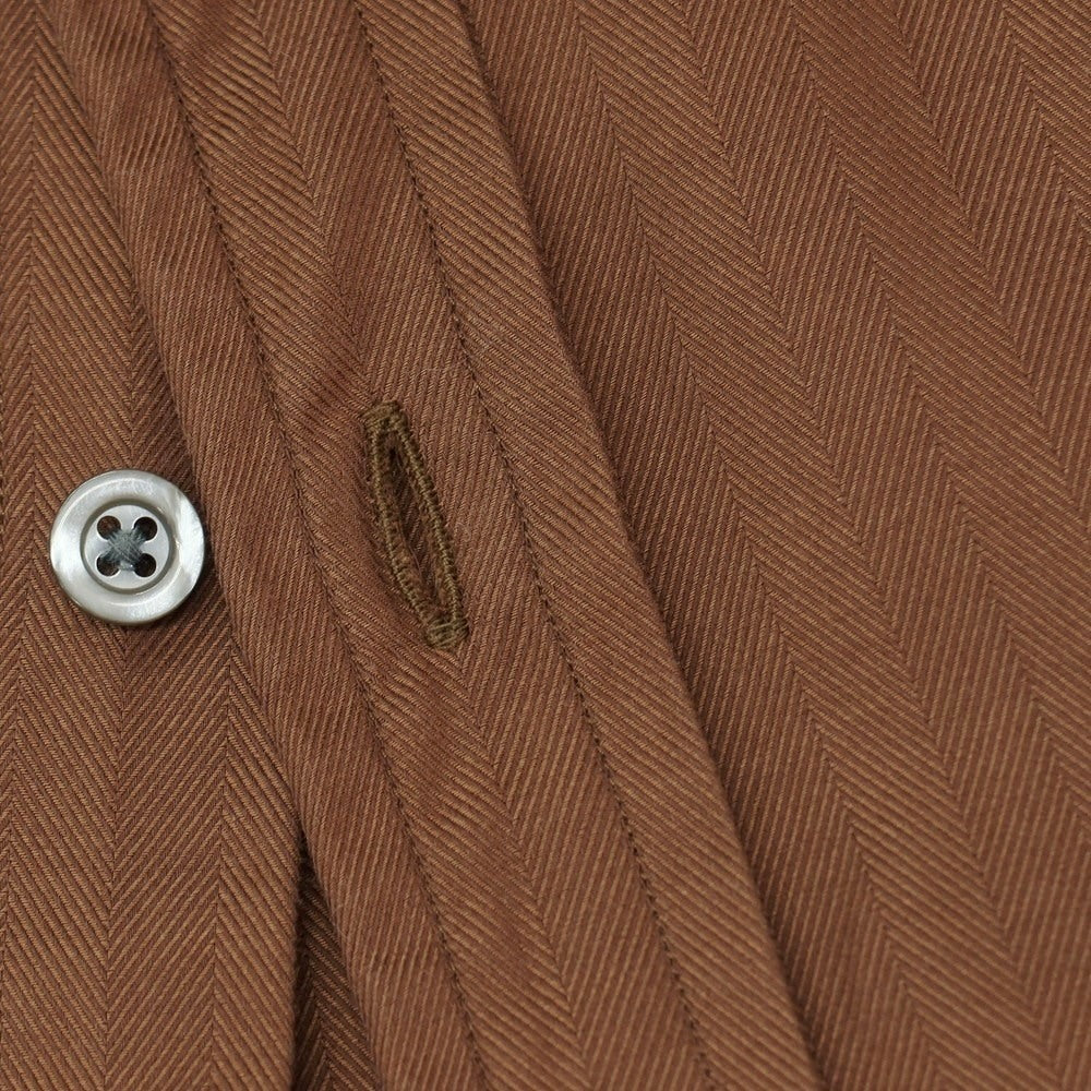 【中古】ポールスミスコレクション PAUL SMITH COLLECTION コットン ヘリンボーン レギュラーカラー カジュアルシャツ ブラウン【サイズM】【 状態ランクB 】【 メンズ 】