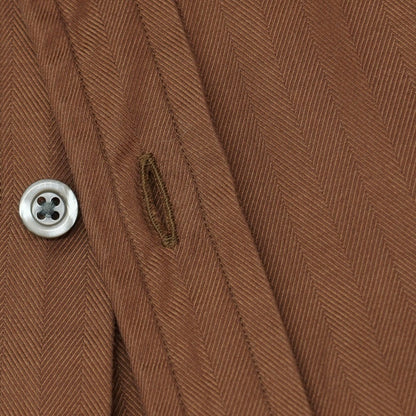 【中古】ポールスミスコレクション PAUL SMITH COLLECTION コットン ヘリンボーン レギュラーカラー カジュアルシャツ ブラウン【サイズM】【 状態ランクB 】【 メンズ 】