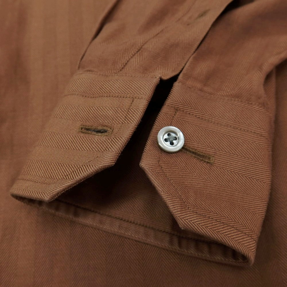【中古】ポールスミスコレクション PAUL SMITH COLLECTION コットン ヘリンボーン レギュラーカラー カジュアルシャツ ブラウン【サイズM】【 状態ランクB 】【 メンズ 】