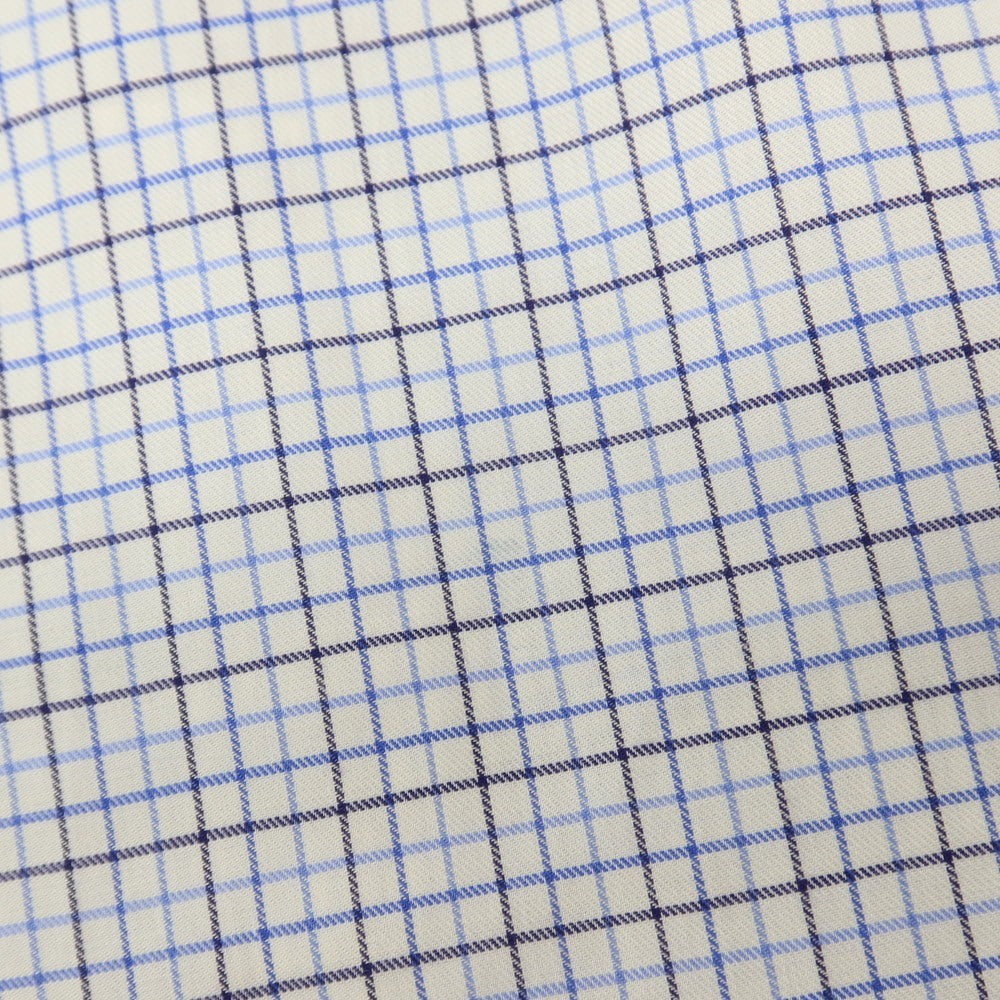 【中古】ハケットロンドン HACKETT LONDON コットン チェック ワイドカラー ドレスシャツ ホワイトxブルー【サイズM】【 状態ランクB 】【 メンズ 】