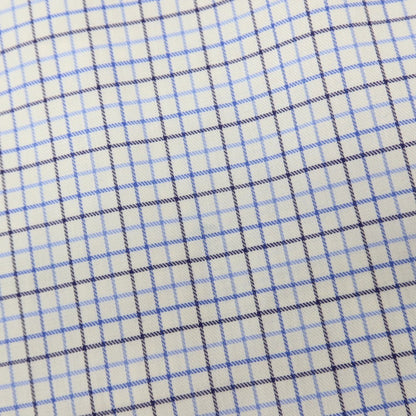 【中古】ハケットロンドン HACKETT LONDON コットン チェック ワイドカラー ドレスシャツ ホワイトxブルー【サイズM】【 状態ランクB 】【 メンズ 】