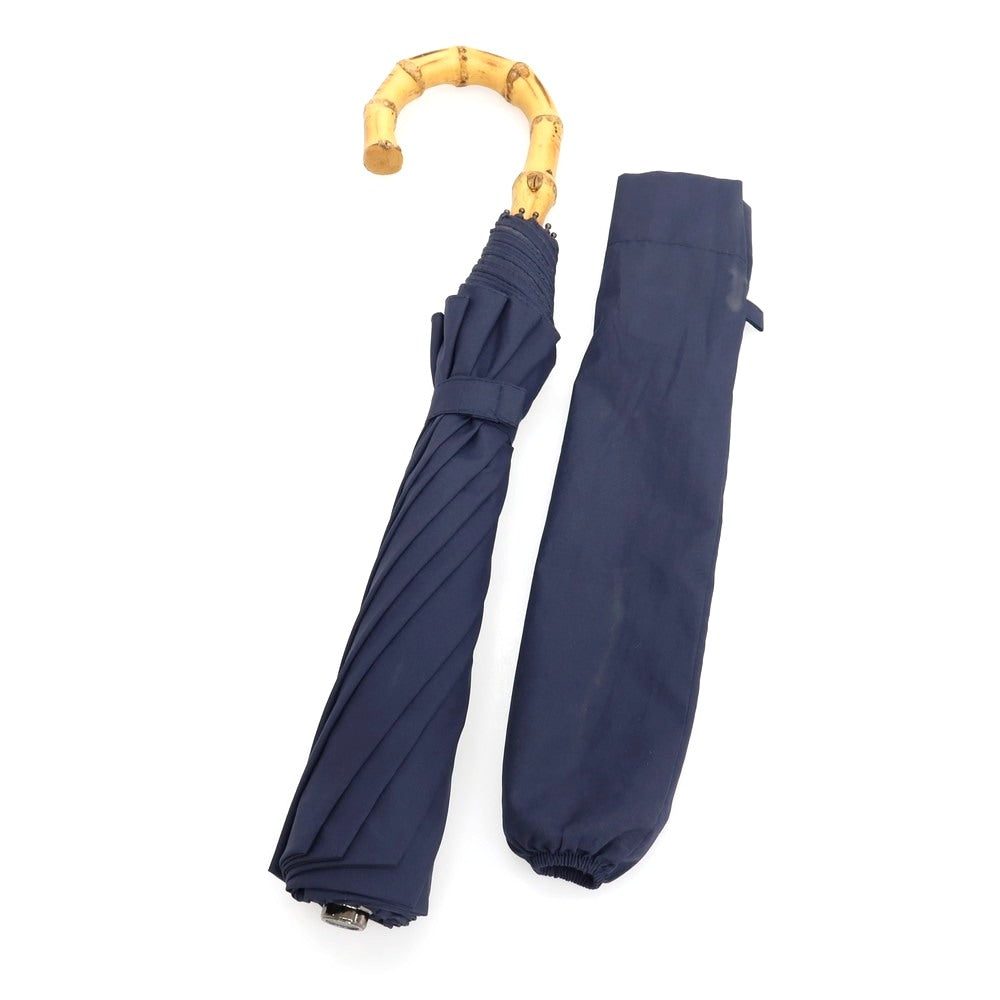 【中古】フォックス アンブレラズ FOX UMBRELLAS ワンギー バンブーハンドル 折り畳み傘 ネイビー【 状態ランクB 】【 メンズ 】