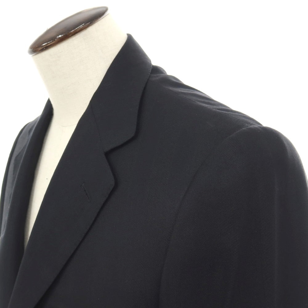 【中古】エルメネジルドゼニア Ermenegildo Zegna ウールシルク ヘリンボーン 3B テーラードジャケット ブラック【サイズ50】【 状態ランクB 】【 メンズ 】
