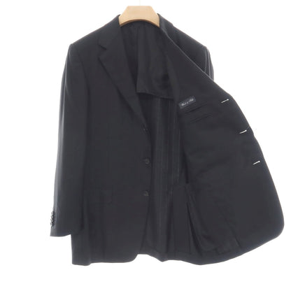 【中古】エルメネジルドゼニア Ermenegildo Zegna ウールシルク ヘリンボーン 3B テーラードジャケット ブラック【サイズ50】【 状態ランクB 】【 メンズ 】