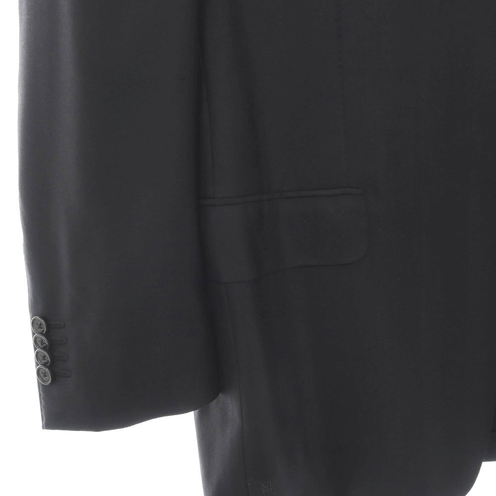 【中古】エルメネジルドゼニア Ermenegildo Zegna ウールシルク ヘリンボーン 3B テーラードジャケット ブラック【サイズ50】【 状態ランクB 】【 メンズ 】