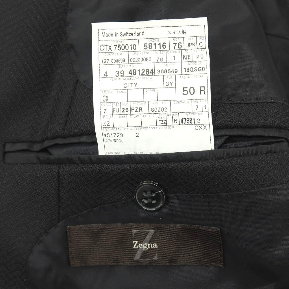 【中古】ジーゼニア Z Zegna ウール 2つボタン テーラードジャケット ブラック【サイズ50】【 状態ランクB 】【 メンズ 】