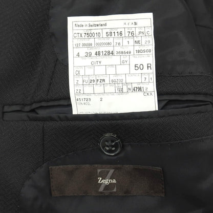 【中古】ジーゼニア Z Zegna ウール 2つボタン テーラードジャケット ブラック【サイズ50】【 状態ランクB 】【 メンズ 】