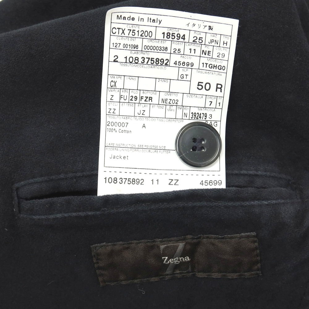 【中古】ジーゼニア Z Zegna コットン 2つボタン カジュアルジャケット ブラック【サイズ50】【 状態ランクC 】【 メンズ 】
