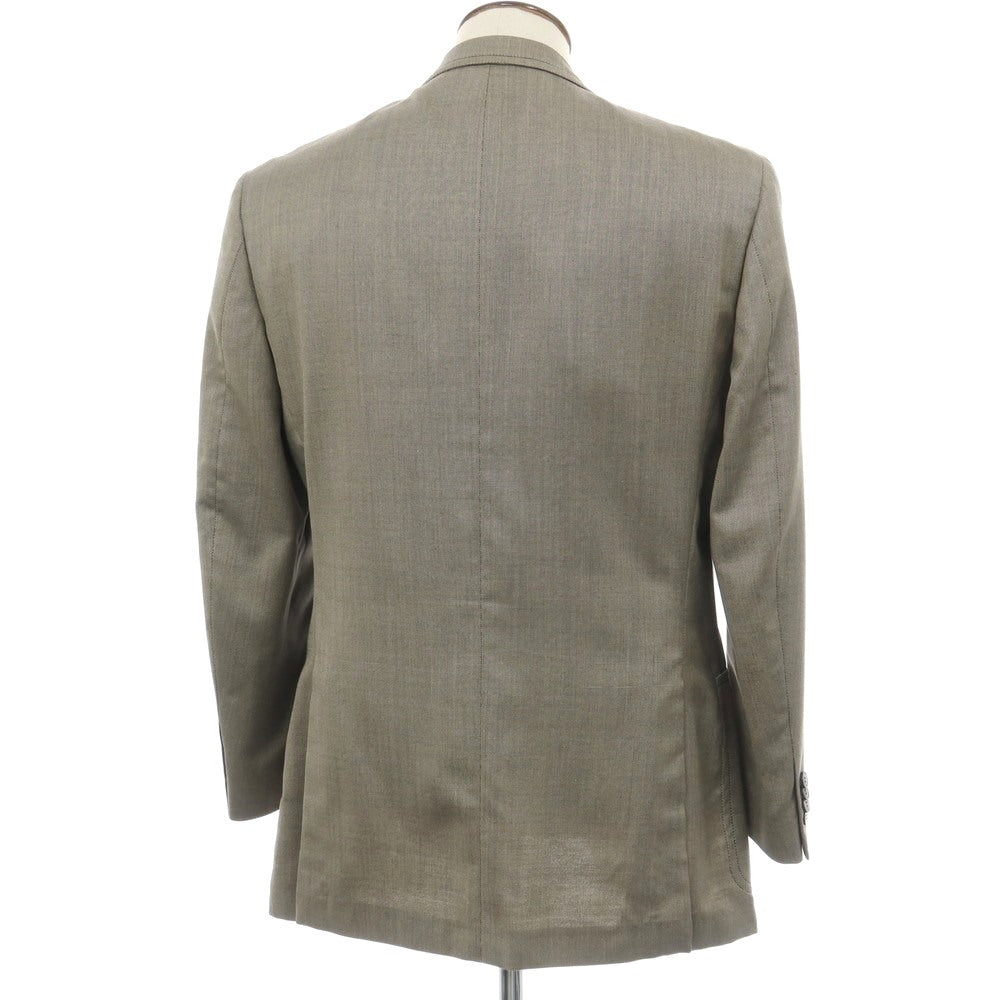 【中古】ジーゼニア Z Zegna ウールシルク 2B テーラードジャケット ライトグレージュxチャコール【サイズ50 R】【 状態ランクB 】【 メンズ 】