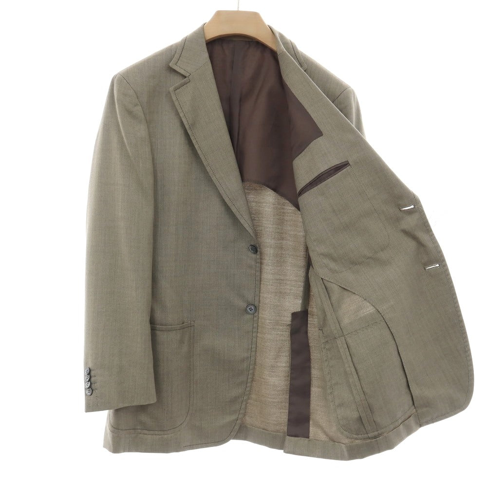 【中古】ジーゼニア Z Zegna ウールシルク 2B テーラードジャケット ライトグレージュxチャコール【サイズ50 R】【 状態ランクB 】【 メンズ 】