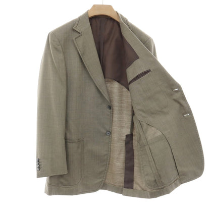 【中古】ジーゼニア Z Zegna ウールシルク 2B テーラードジャケット ライトグレージュxチャコール【サイズ50 R】【 状態ランクB 】【 メンズ 】