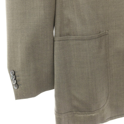 【中古】ジーゼニア Z Zegna ウールシルク 2B テーラードジャケット ライトグレージュxチャコール【サイズ50 R】【 状態ランクB 】【 メンズ 】