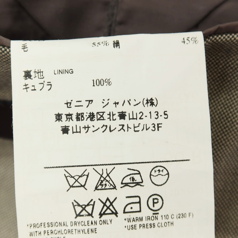 【中古】ジーゼニア Z Zegna ウールシルク 2B テーラードジャケット ライトグレージュxチャコール【サイズ50 R】【 状態ランクB 】【 メンズ 】