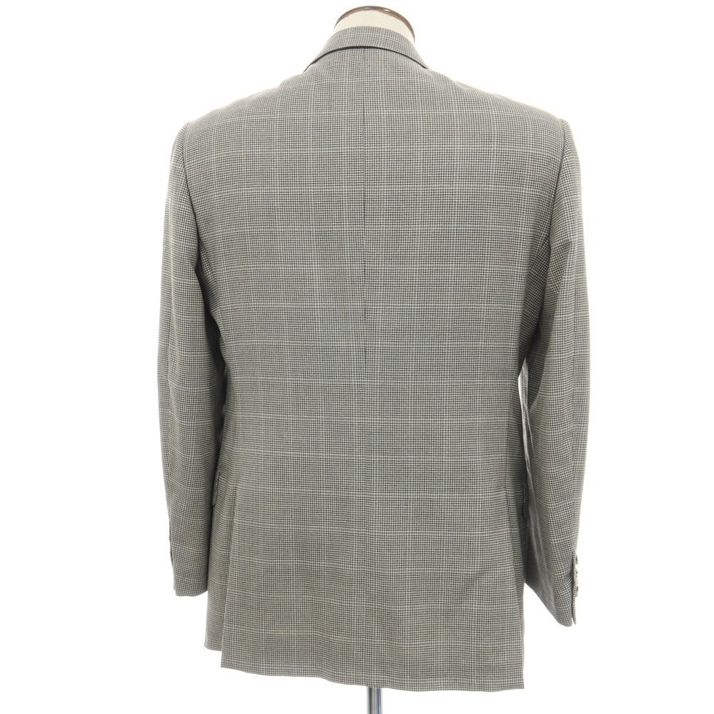 【中古】エルメネジルドゼニア Ermenegildo Zegna ウール チェック 3B テーラードジャケット グレーxホワイト【サイズ50】【 状態ランクB 】【 メンズ 】