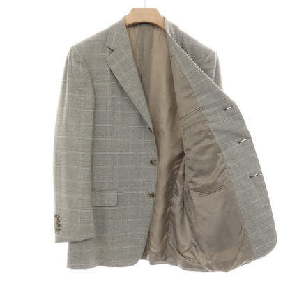 【中古】エルメネジルドゼニア Ermenegildo Zegna ウール チェック 3B テーラードジャケット グレーxホワイト【サイズ50】【 状態ランクB 】【 メンズ 】