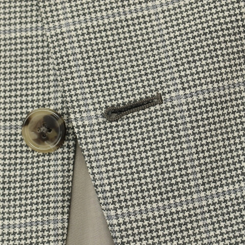 【中古】エルメネジルドゼニア Ermenegildo Zegna ウール チェック 3B テーラードジャケット グレーxホワイト【サイズ50】【 状態ランクB 】【 メンズ 】