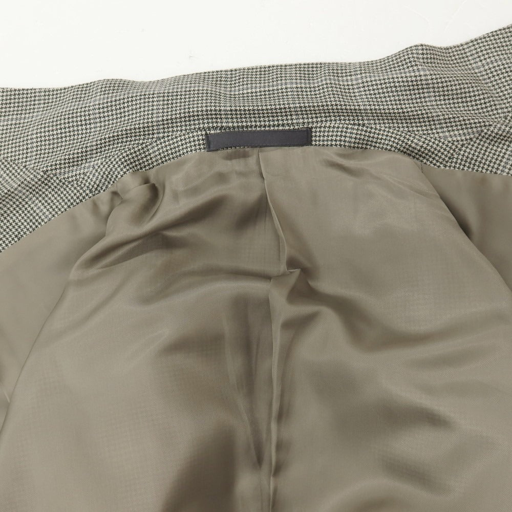 【中古】エルメネジルドゼニア Ermenegildo Zegna ウール チェック 3B テーラードジャケット グレーxホワイト【サイズ50】【 状態ランクB 】【 メンズ 】