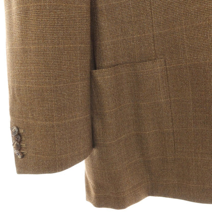 【中古】エルメネジルドゼニア Ermenegildo Zegna ウール チェック 3B テーラードジャケット ブラウンxイエローオーカー【サイズ50】【 状態ランクC 】【 メンズ 】