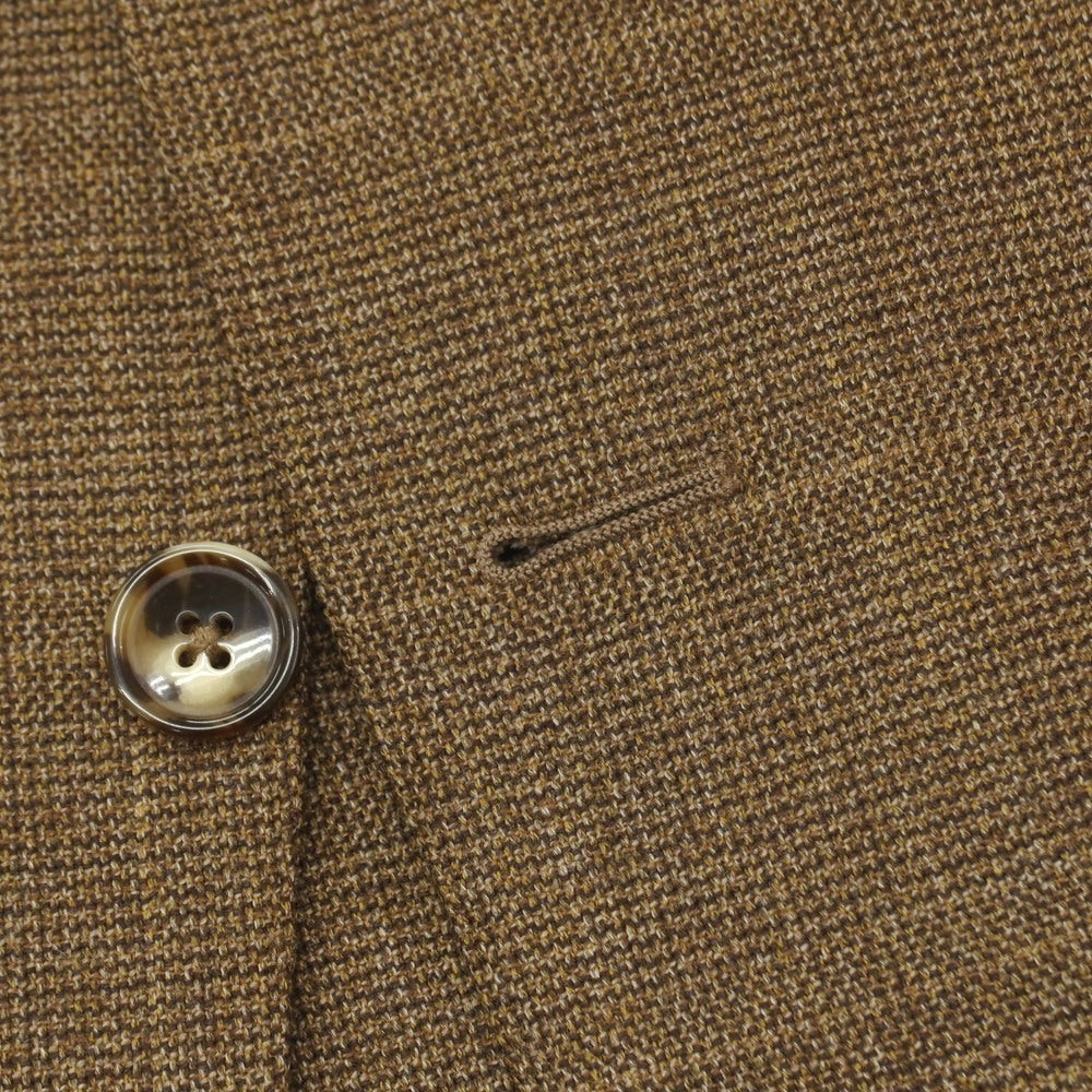 【中古】エルメネジルドゼニア Ermenegildo Zegna ウール チェック 3B テーラードジャケット ブラウンxイエローオーカー【サイズ50】【 状態ランクC 】【 メンズ 】
