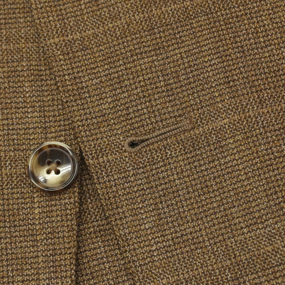 【中古】エルメネジルドゼニア Ermenegildo Zegna ウール チェック 3B テーラードジャケット ブラウンxイエローオーカー【サイズ50】【 状態ランクC 】【 メンズ 】