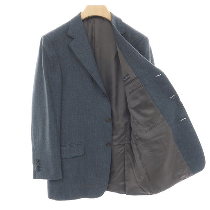 【中古】エルメネジルドゼニア Ermenegildo Zegna ウールカシミヤ 3つボタン テーラードジャケット ネイビーブルーxオリーブグリーン【サイズ50】【 状態ランクB 】【 メンズ 】