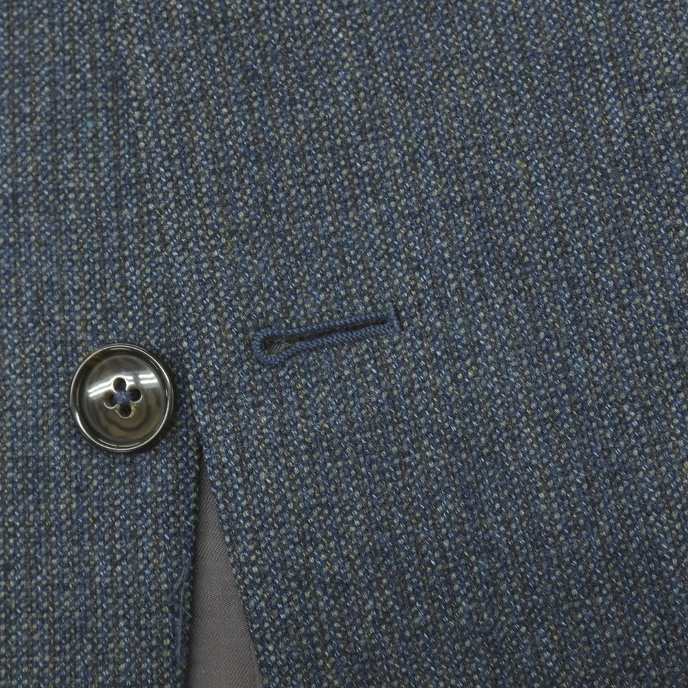 【中古】エルメネジルドゼニア Ermenegildo Zegna ウールカシミヤ 3つボタン テーラードジャケット ネイビーブルーxオリーブグリーン【サイズ50】【 状態ランクB 】【 メンズ 】